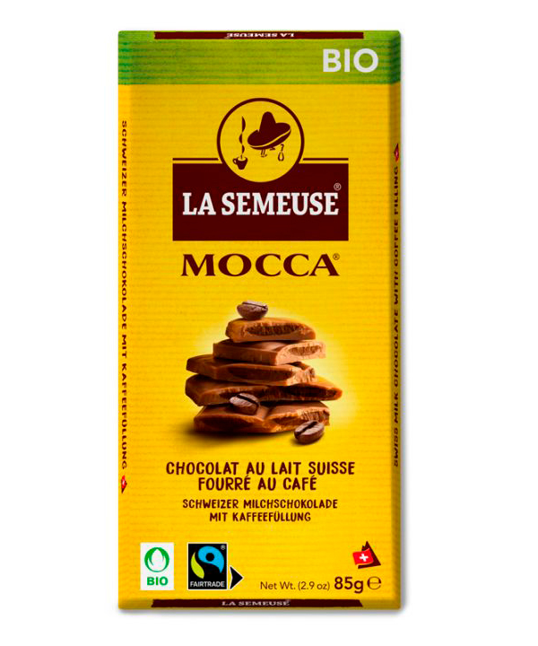 La Semeuse milk chocolate bar with coffee filling